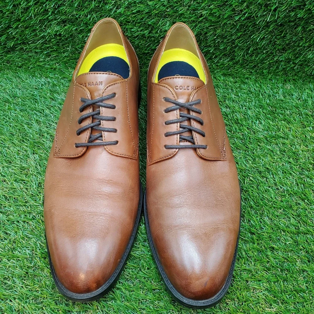 Cole Haan Hawthorne Plain Oxford SIZE 8.5 Men's Leather Dress Shoes British Tan
